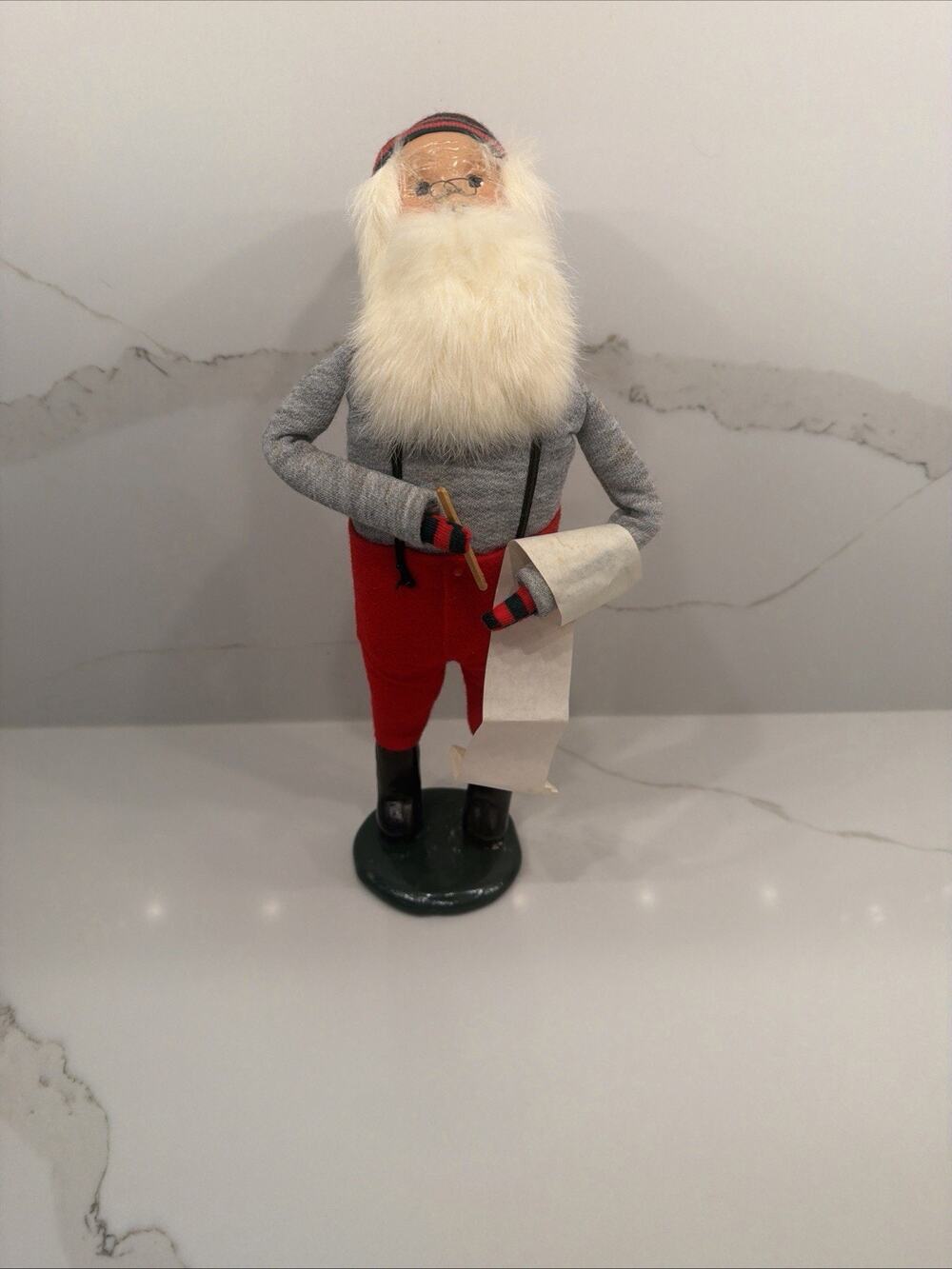 1987 Byers Choice Carolers Santa Claus Checking List Signed Christmas Figure